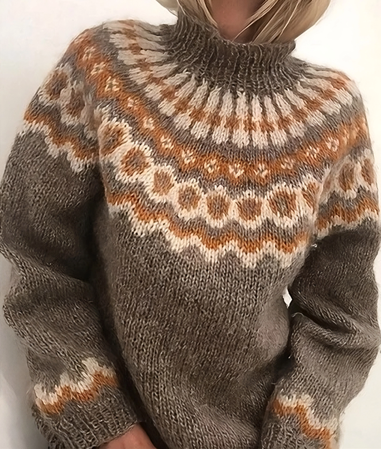 Damen Rollkragenpullover Isländische Wolle Kuschelig