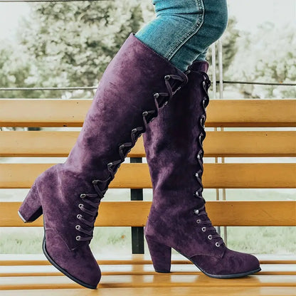 Damen Stiefel Schwarz Mit Absatz - Norvielle