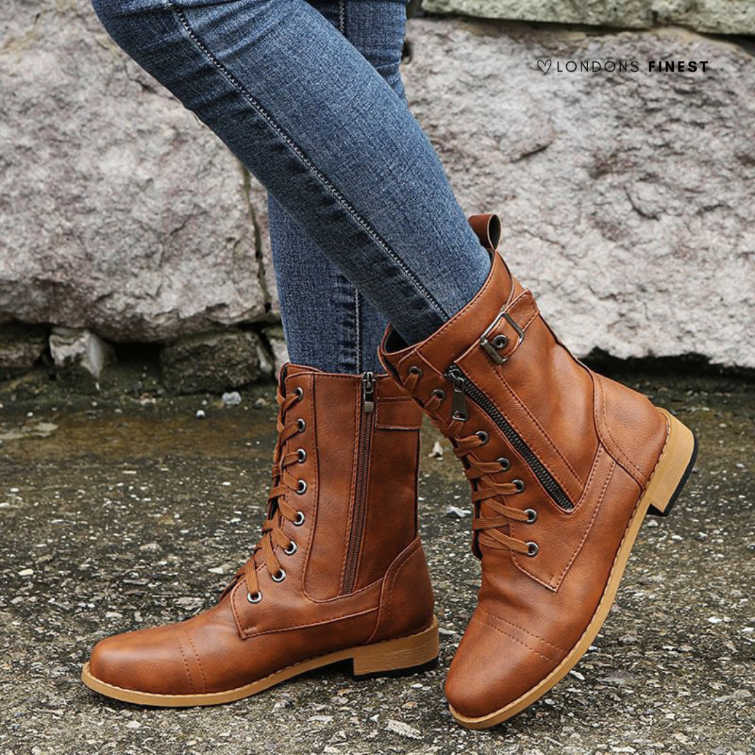 Damen Orthopädische Winterstiefel Schnürschuhe Warm