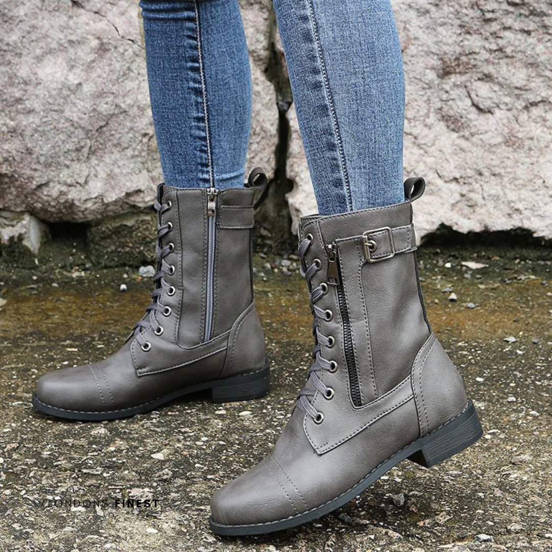 Damen Orthopädische Winterstiefel Schnürschuhe Warm