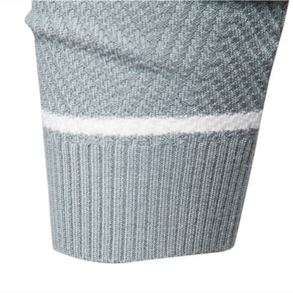 Herren Pullover Rundhals Streifen Klassisch