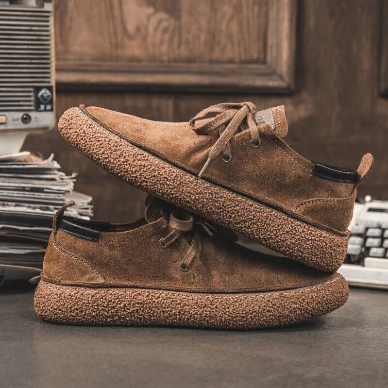 Herren Leder-Schuhe aus Nubuk Weich Komfortabel Elegant