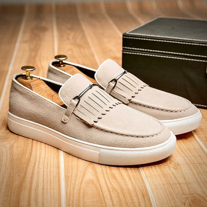 Herren Loafer Schuhe Wildleder Braun Elegant