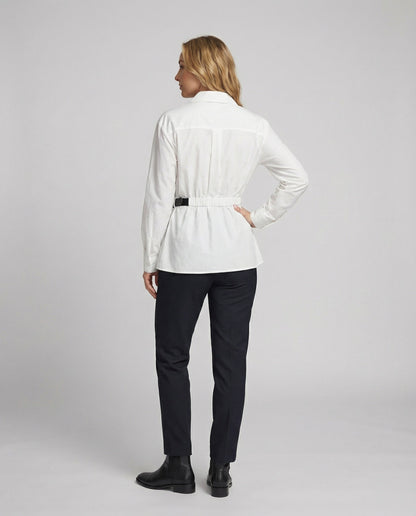 Damen Oversize Bluse Langarm Mit Gürtel
