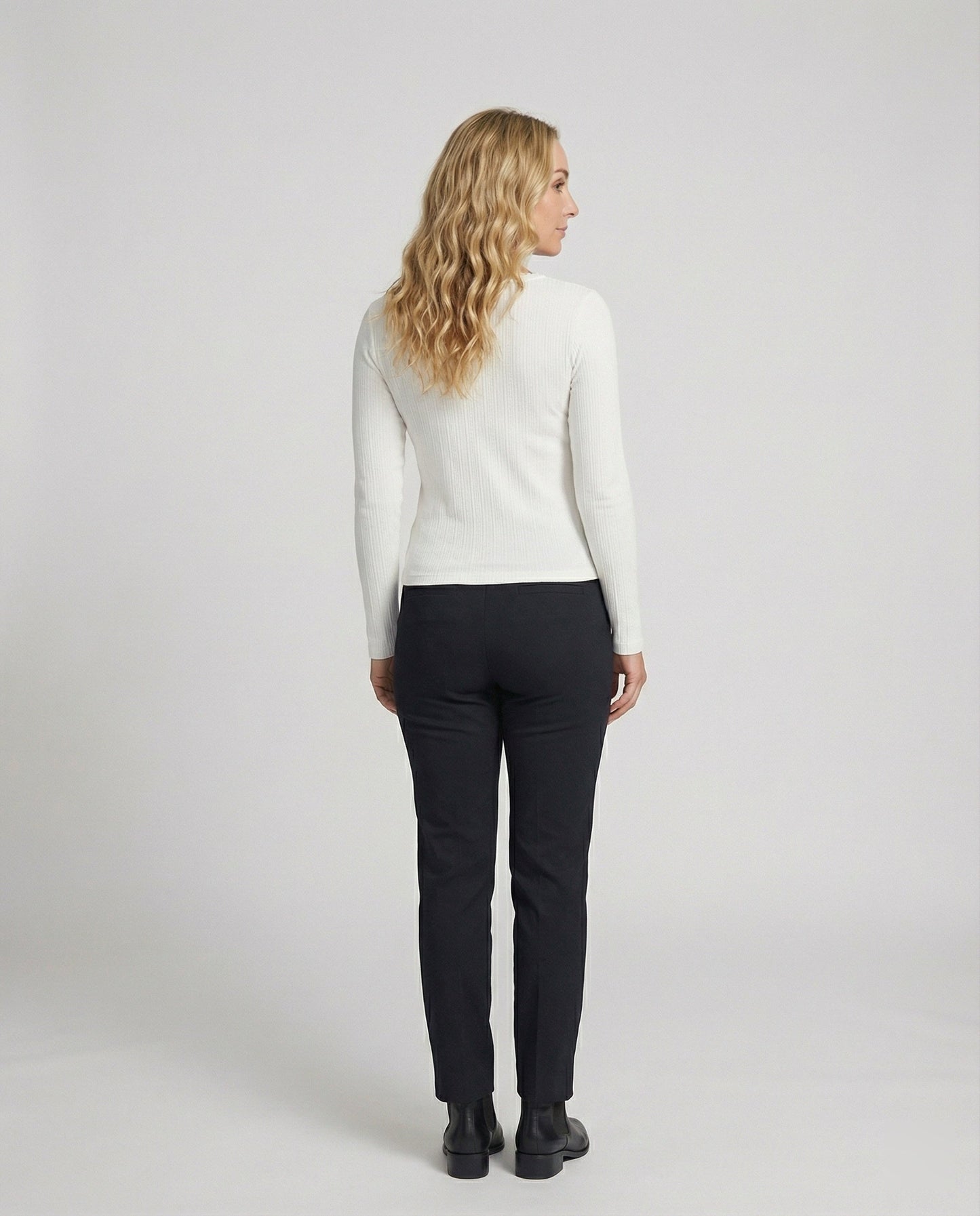 Damen Langarmshirt Slimfit V-Ausschnitt
