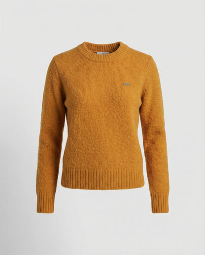 Damen Strickpullover Oversize Rundhals Weich Orange