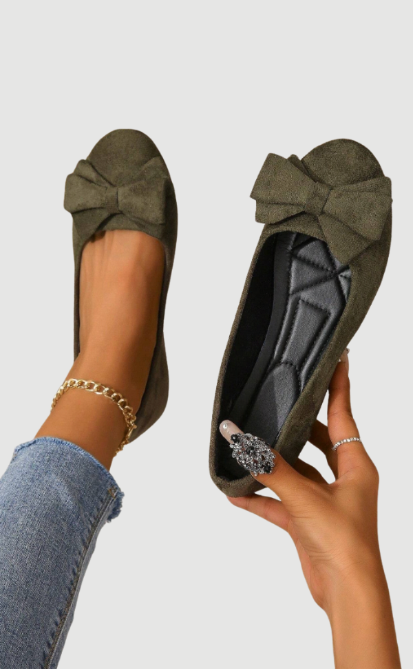 Damen Ballerinas Schleife Bequem Elegant - Norvielle