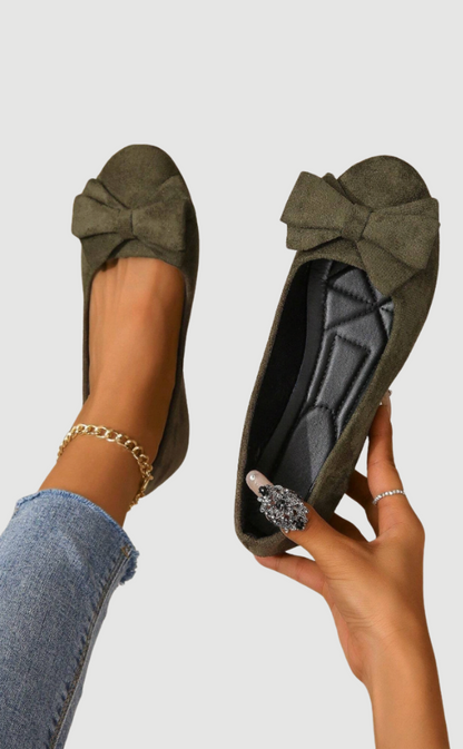 Damen Ballerinas Schleife Bequem Elegant - Norvielle