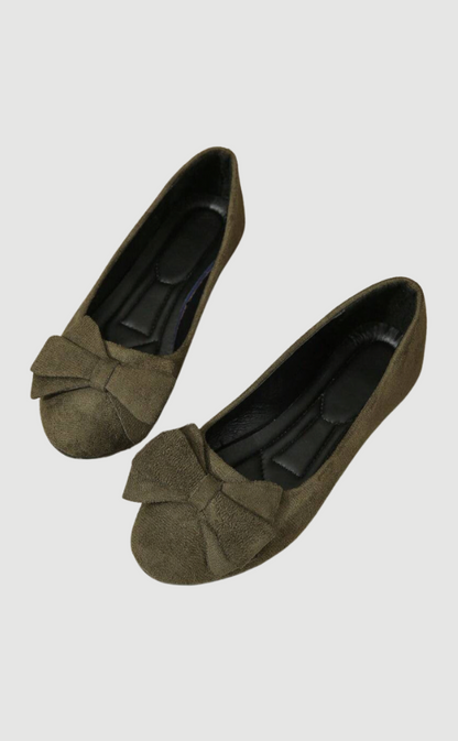 Damen Ballerinas Schleife Bequem Elegant