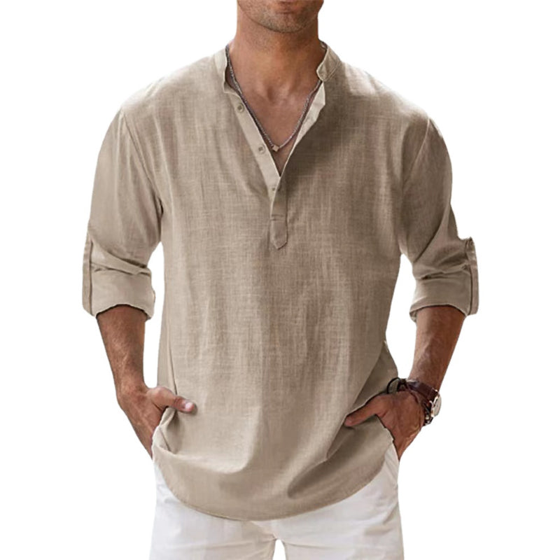 Herren Leichtes Baumwollhemd Sommer