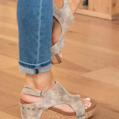Damen Keilsandalen Offene Zehen Sandalen Schuhe