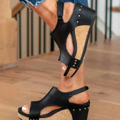 Damen Keilsandalen Offene Zehen Sandalen Schuhe