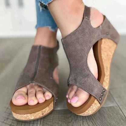 Damen Keilsandalen Offene Zehen Sandalen Schuhe
