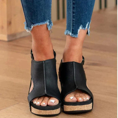 Damen Keilsandalen Offene Zehen Sandalen Schuhe