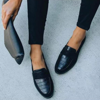 Damen Loafers Bequem Elegant Leder