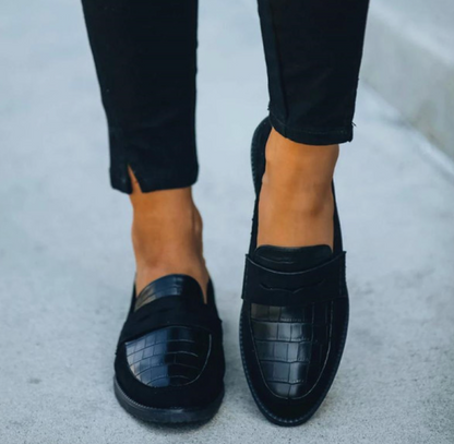 Damen Loafers Bequem Elegant Leder