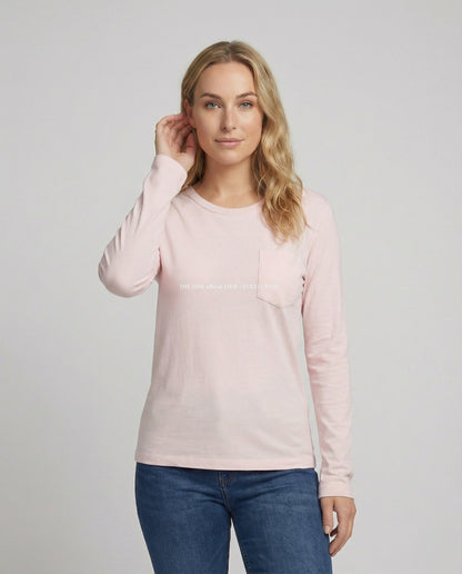 Damen Langarmshirt Rundhals Mit Tasche Herbststyle Baumwolle - Norvielle
