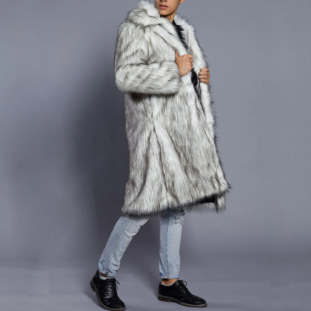Damen Winter-Pelzmantel Warm