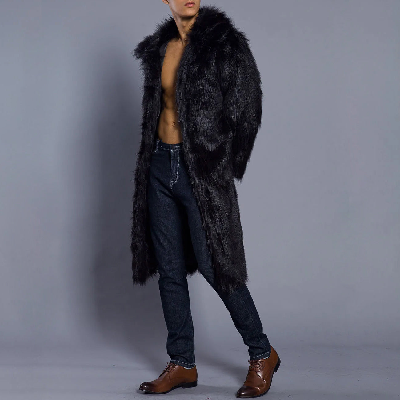 Damen Winter-Pelzmantel Warm