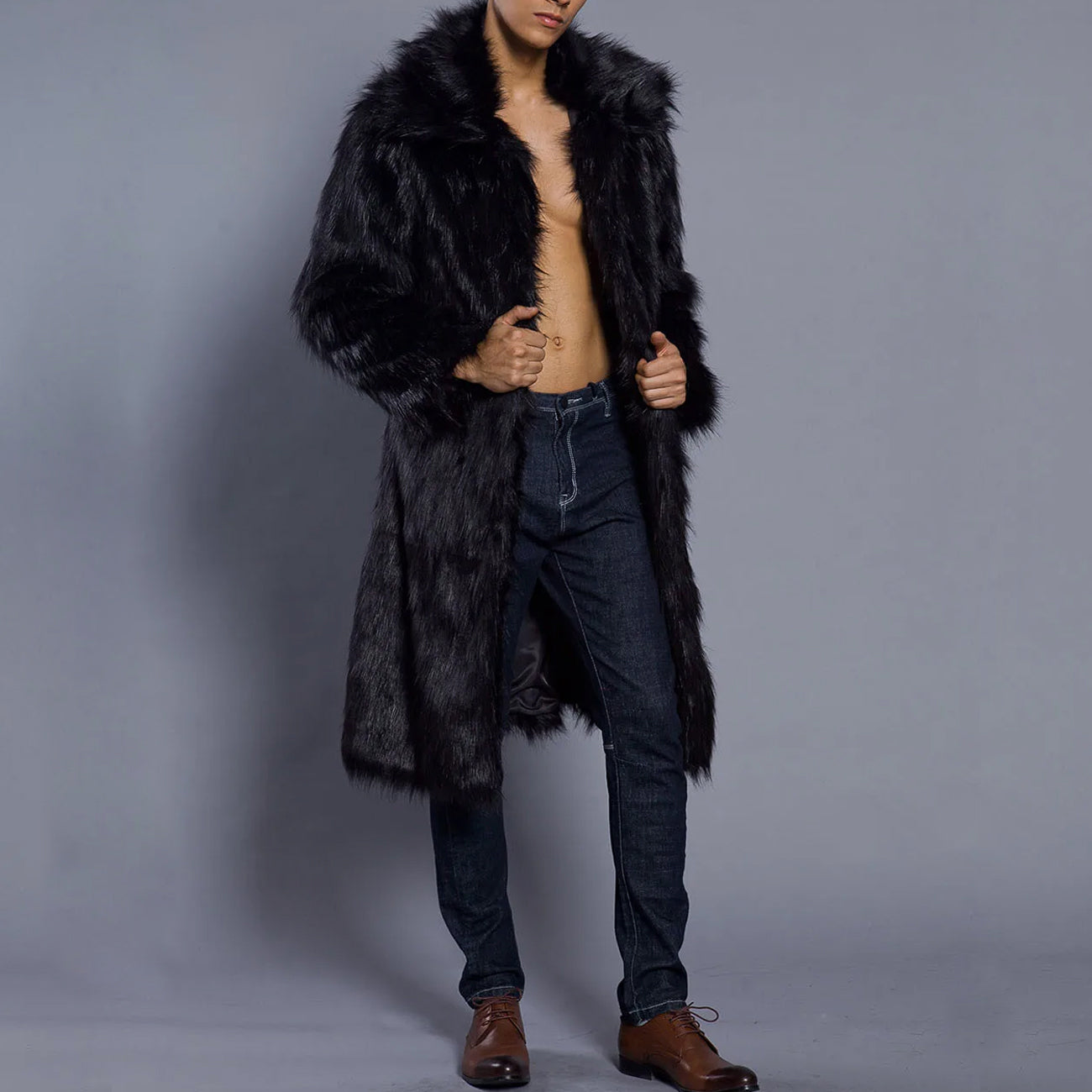 Damen Winter-Pelzmantel Warm