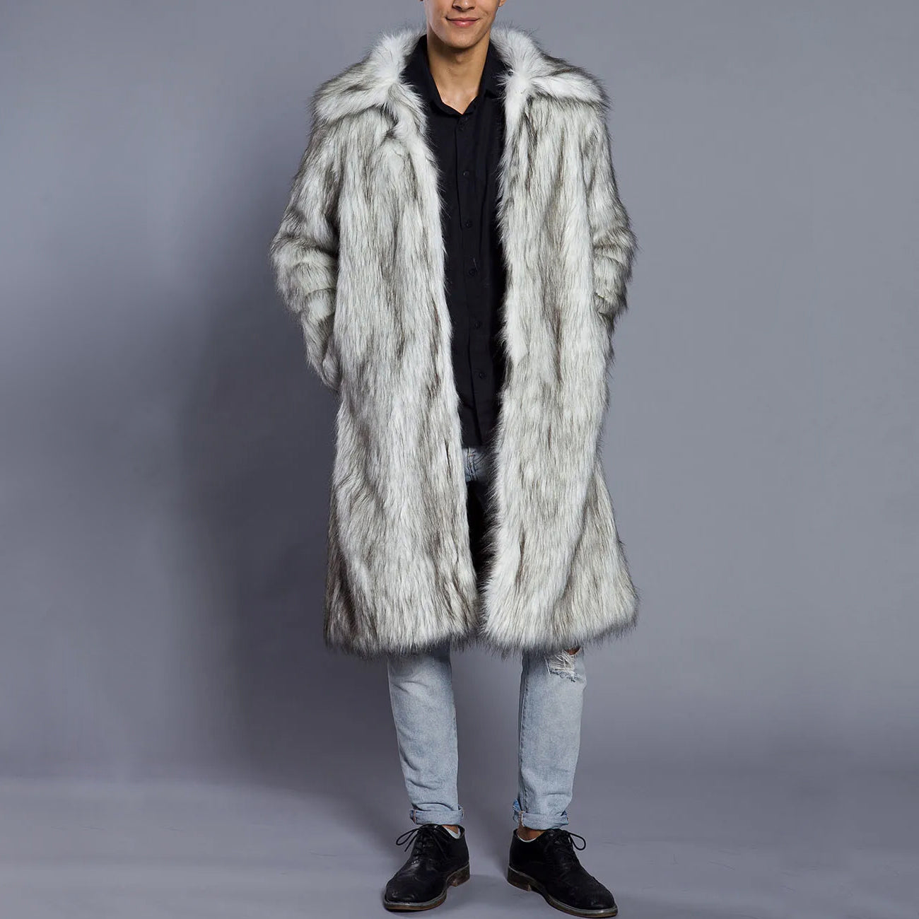 Damen Winter-Pelzmantel Warm