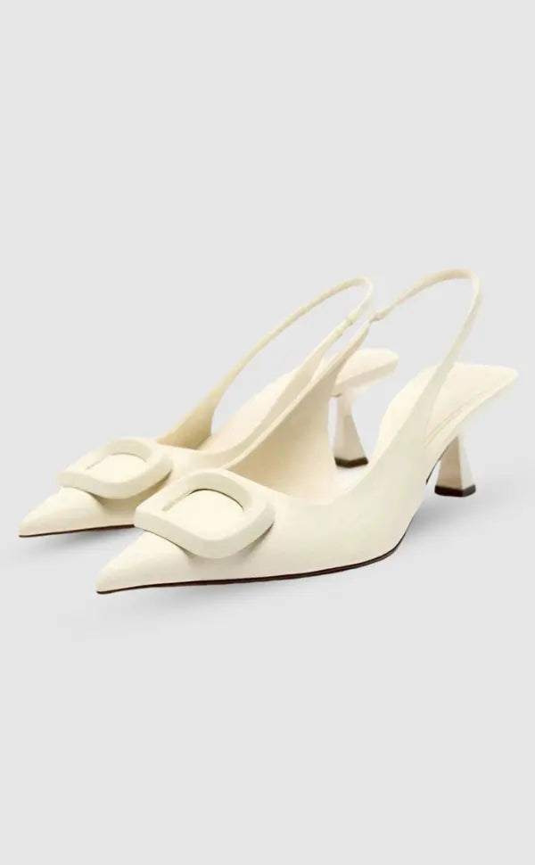 Damen Hochhackige Pumps Schuhe Weiß - Norvielle