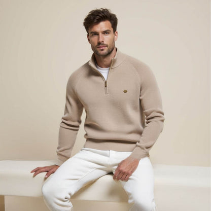 Herren Strickpullover Halbzip Modern Frühjahr