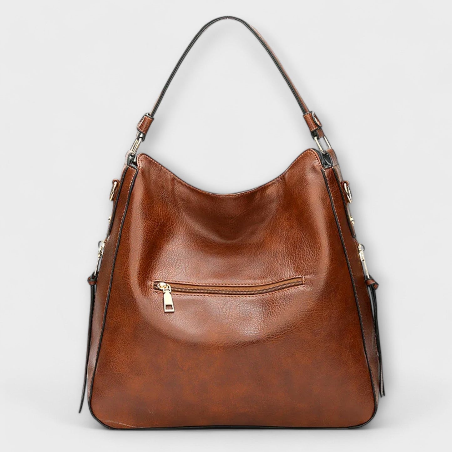 Damen Schultertasche Leder Klassisch Braun