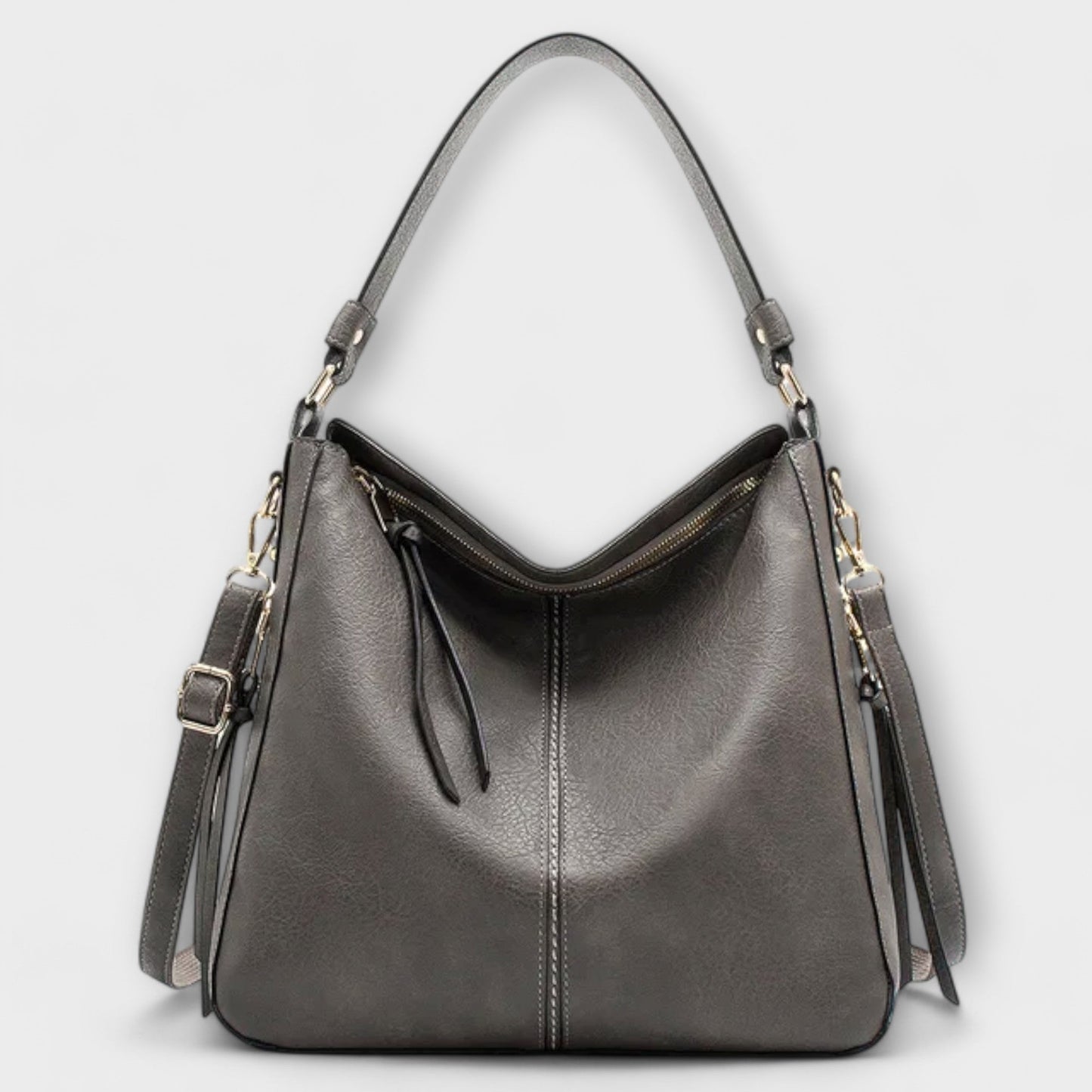 Damen Schultertasche Leder Klassisch Braun