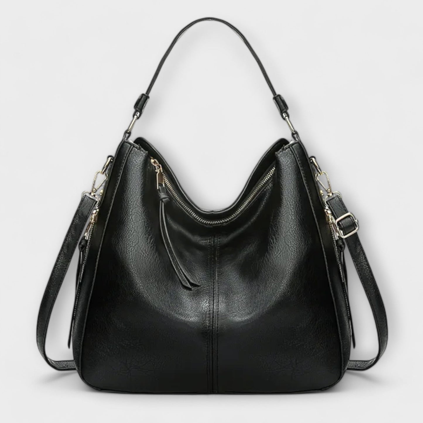Damen Schultertasche Leder Klassisch Braun