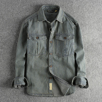 Herren Denim-Hemd Vintage-Blau