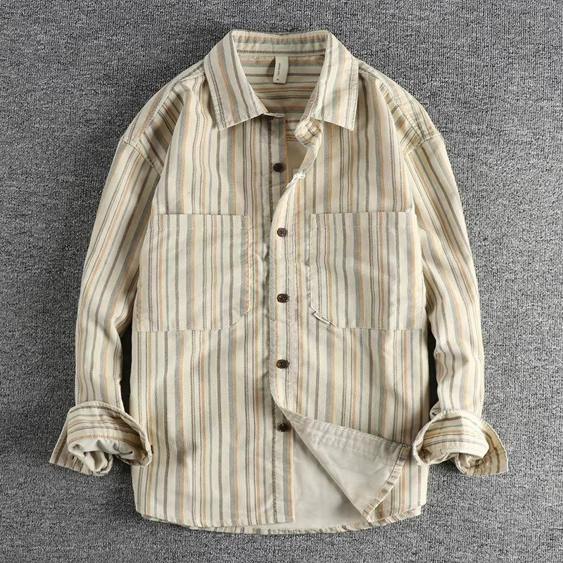 Herren Freizeithemd Streifen Blau-Weiß - Norvielle