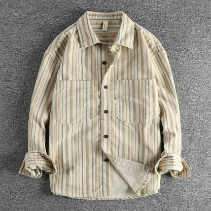 Herren Freizeithemd Streifen Blau-Weiß - Norvielle