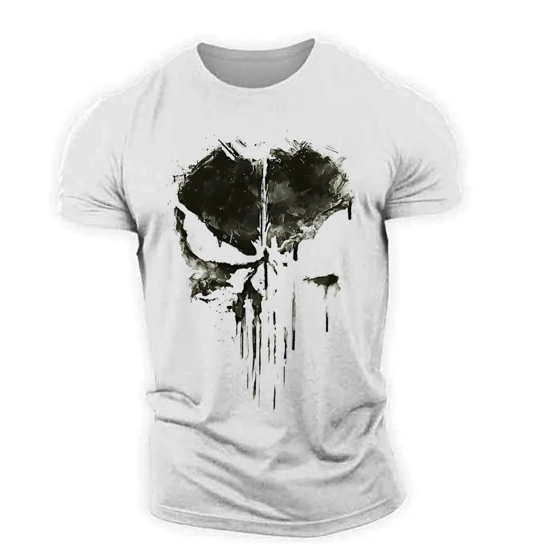 Herren T-Shirt Rundhals Totenkopf