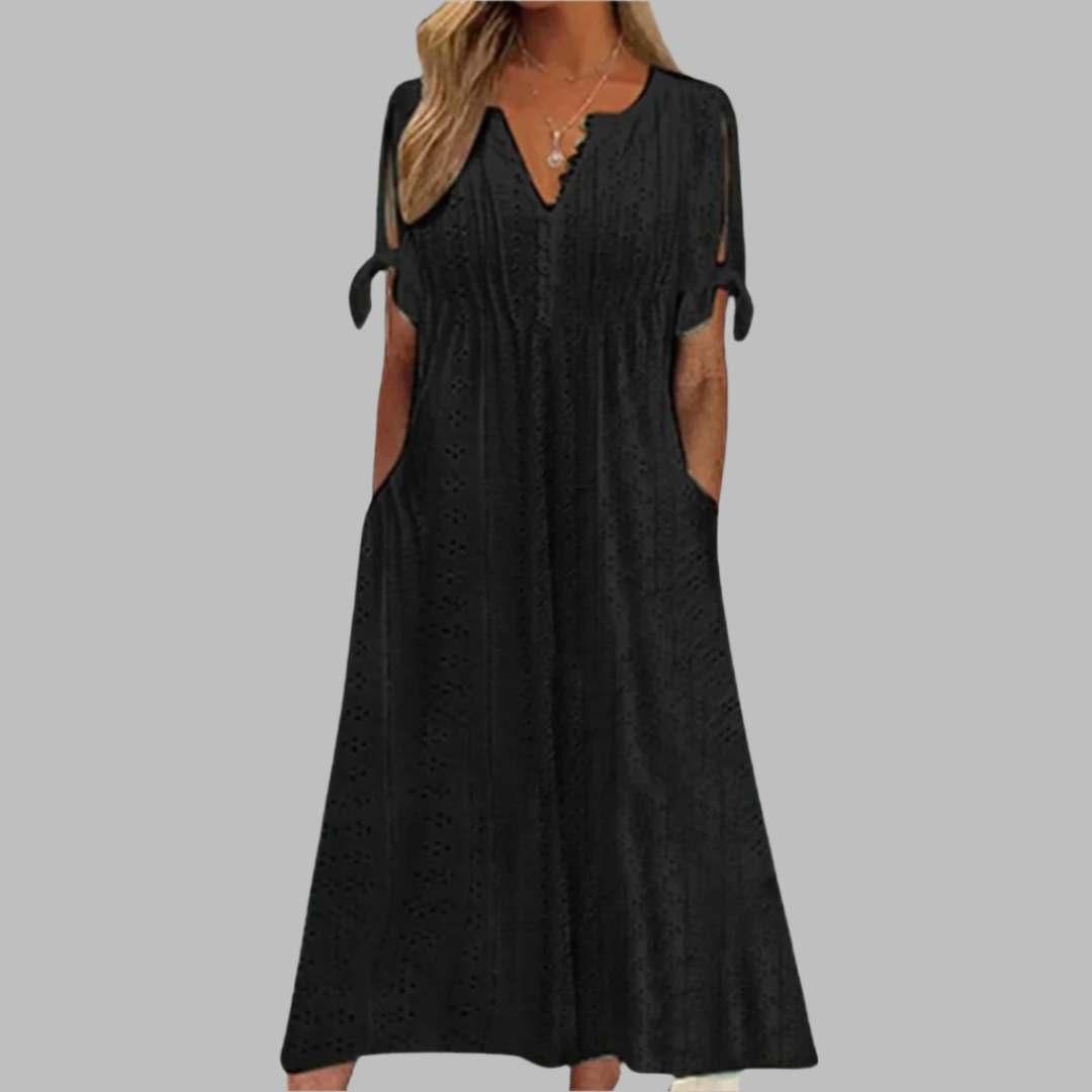 Damen Sommerkleid Boho-Stil Midi-Länge Elegantes Design