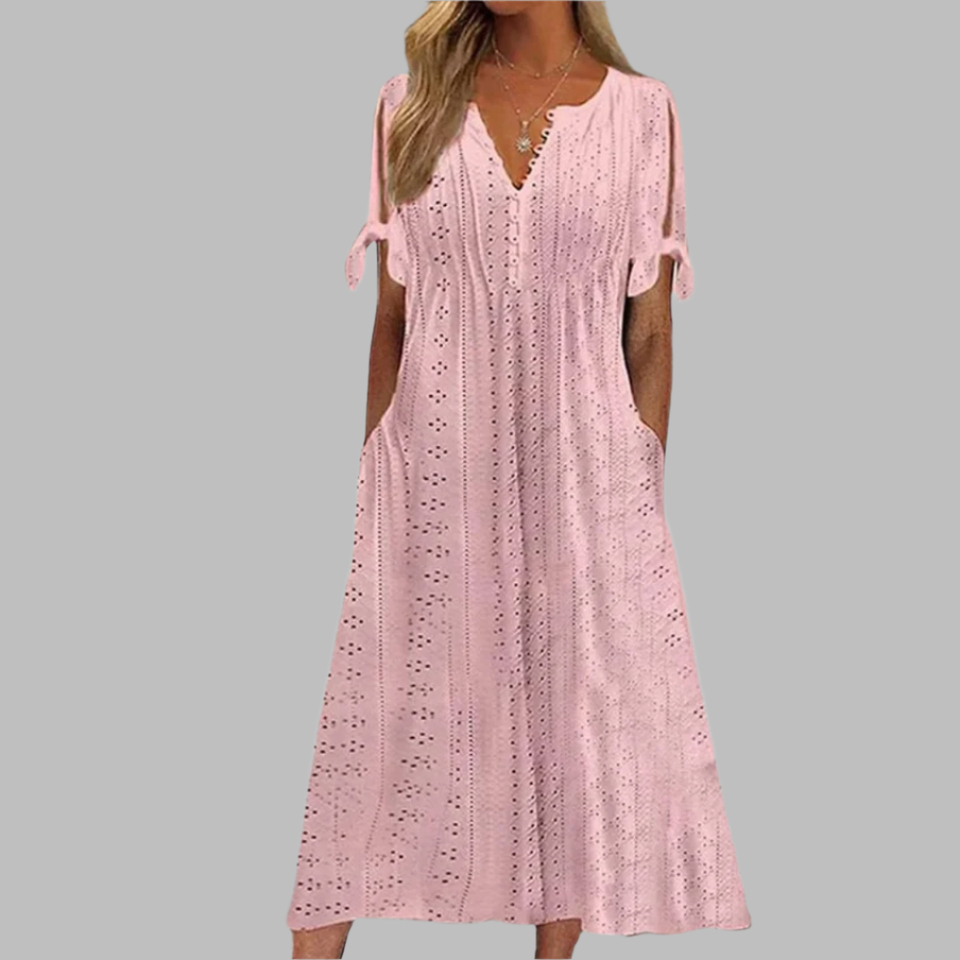 Damen Sommerkleid Boho-Stil Midi-Länge Elegantes Design