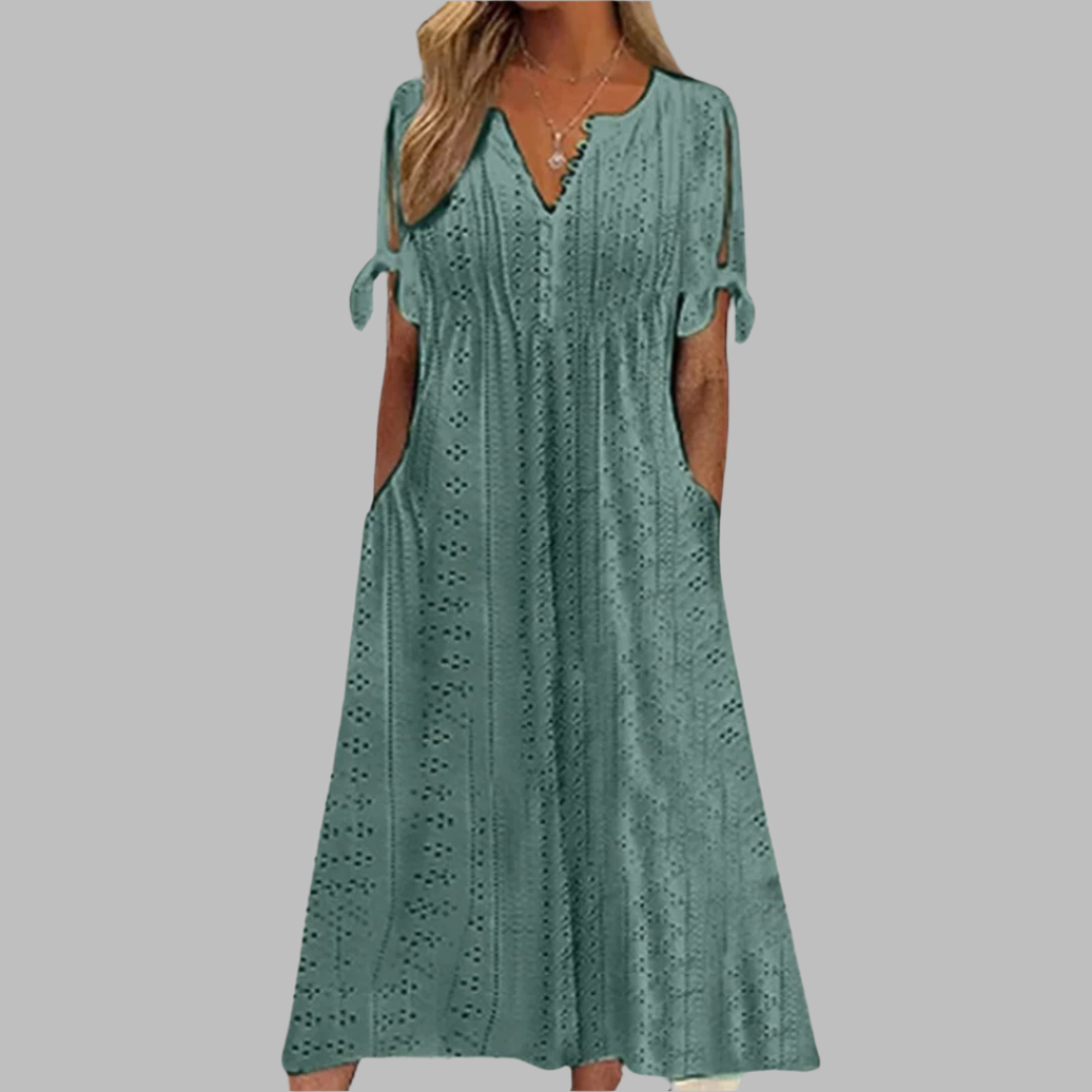 Damen Sommerkleid Boho-Stil Midi-Länge Elegantes Design