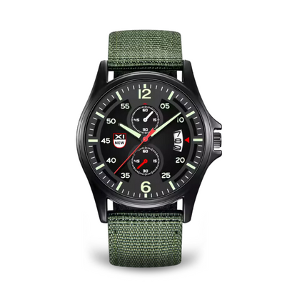Herren Quarz Uhr Militärstil Schwarz - Norvielle