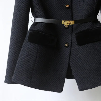 Damen Wollmantel Elegant Lang