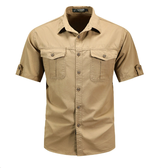 Herren Funktionstaschenhemd Utility Freizeithemd