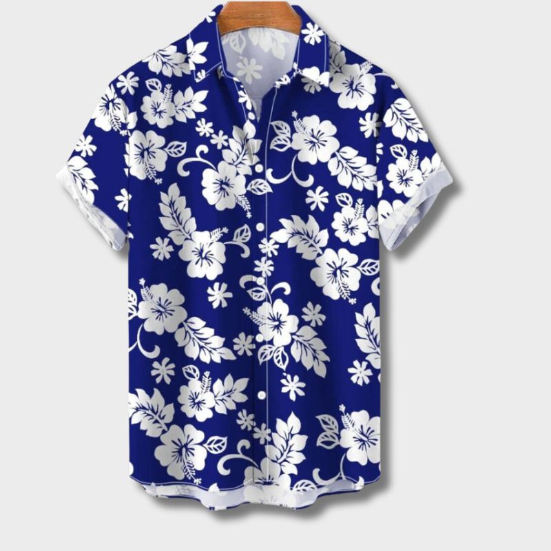 Hawaiihemd Damen Kurzarm Blumenprint Sommer - Norvielle