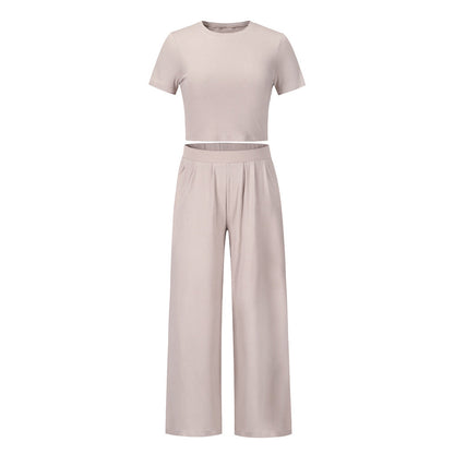 Damen Zweiteiler Set Crop Palazzo Hose