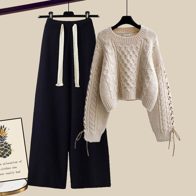 Damen Strickset Herbst Pullover Hose Bequem - Norvielle