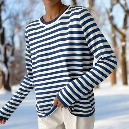 Damen Langarmshirt Gestreift Modern Lässig - Norvielle