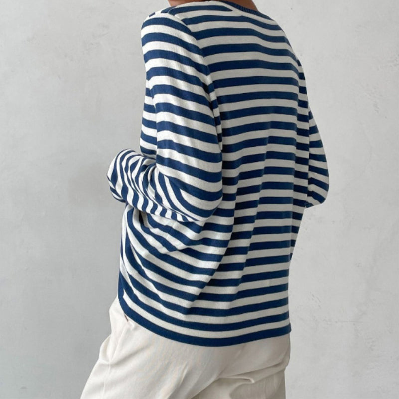 Gestreifter Damenpullover Modern Casual