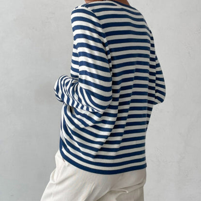 Gestreifter Damenpullover Modern Casual