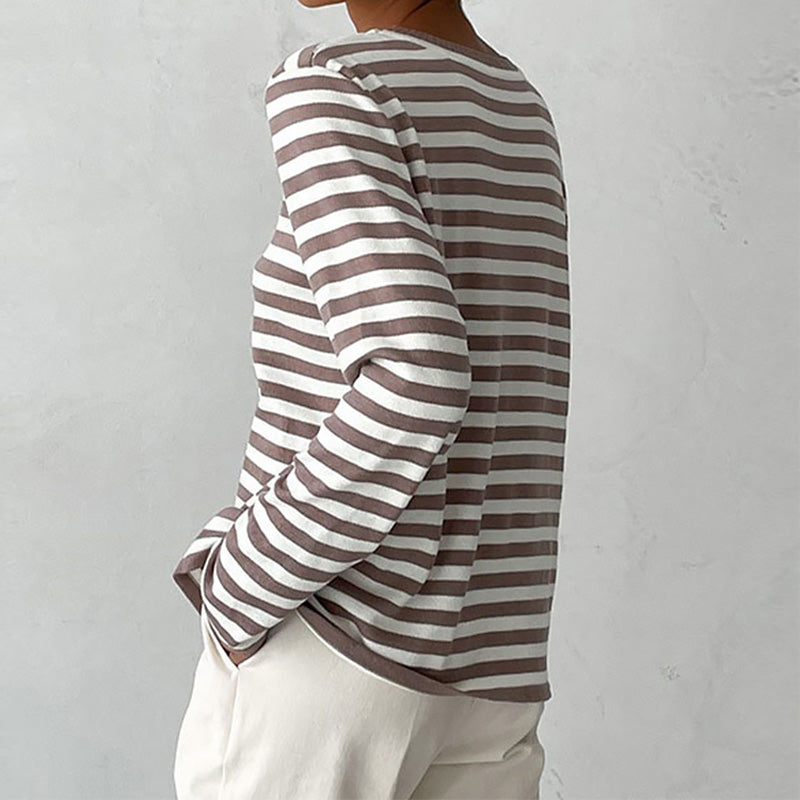 Gestreifter Damenpullover Modern Casual