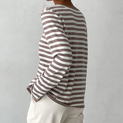 Gestreifter Damenpullover Modern Casual
