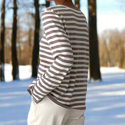 Damen Langarmshirt Gestreift Modern Lässig
