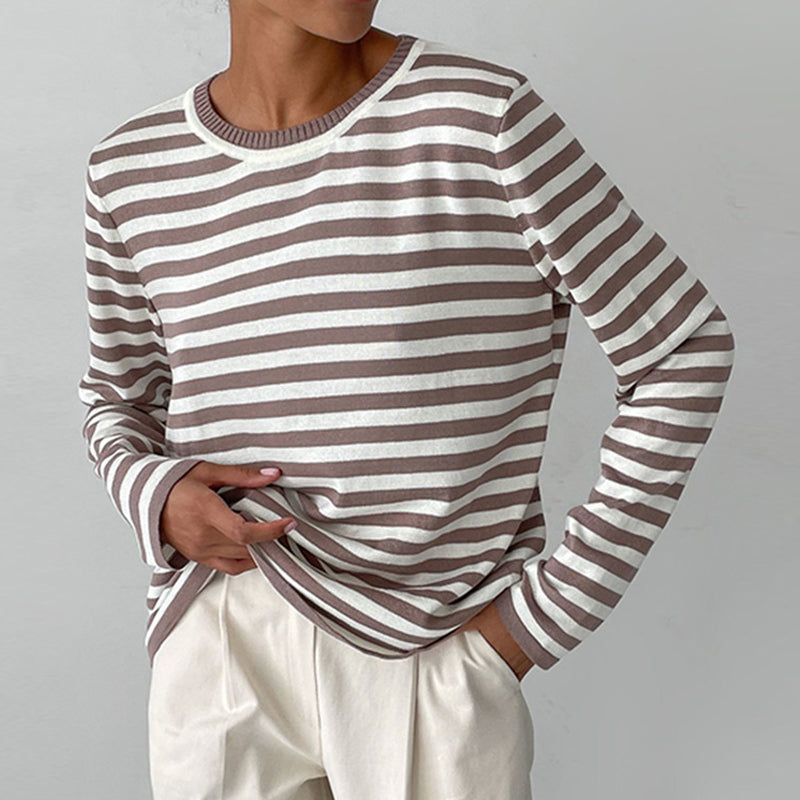 Gestreifter Damenpullover Modern Casual
